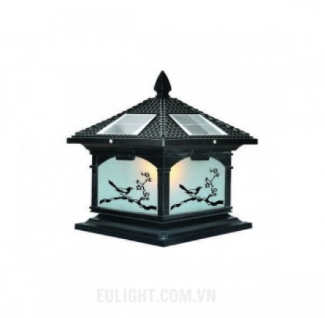 Đèn Trụ Nhôm Đúc vỏ đen chao in hình solar MT376