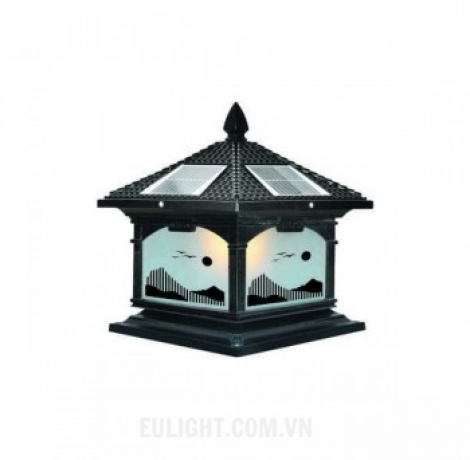 Đèn Trụ  NLMT Nhôm Đúc vỏ đen solar MT323