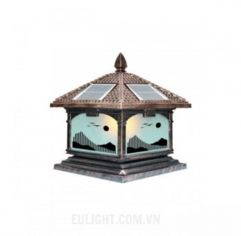 Đèn Trụ Nhôm Đúc NLMT vỏ vàng solar MT327/200