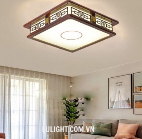 ốp trần gỗ hình vuông phi 550 OTG28
