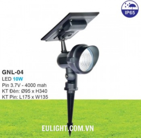 đèn ghim cỏ, bắt vách 10W dùng năng lượng mặt trời NL472