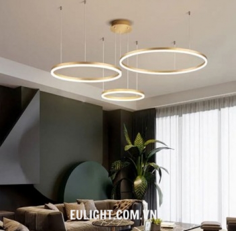 đèn thả hình tròn màu vàng đồng T7550/3