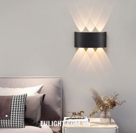 đèn hắt tường 6 tia vỏ đen  VNT0206B