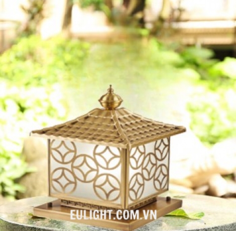 đèn trụ đồng màu vàng phi 400 TĐ26