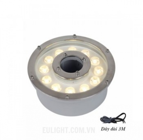 đèn âm nước hình bánh xe ánh sáng vàng HBG