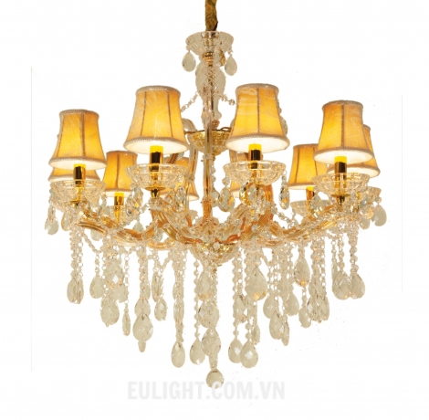 đèn chùm chao vải phong cách châu âu CN214/10