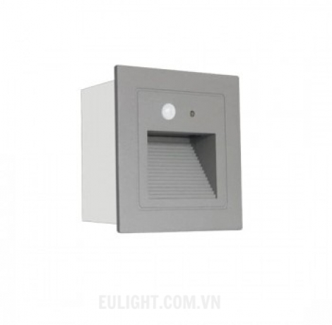 đèn âm hộc cầu thang vuông cảm biến chuyển động vỏ trắng hoặc vỏ đen AT35/3W