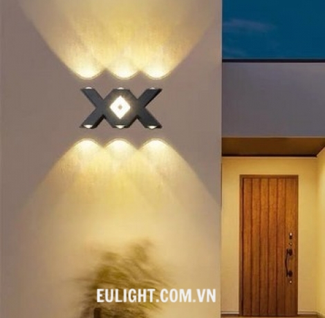 đèn hắt  gắn tường 6mắt led  vỏ đen CN376