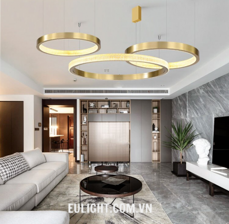 đèn thả hình tròn màu vàng đồng TH8120