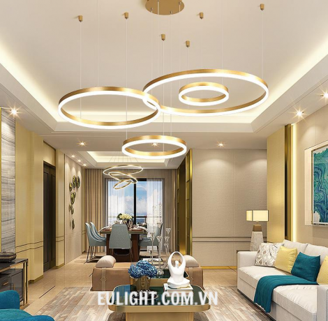 đèn thả hình tròn màu vàng đồng TH831A