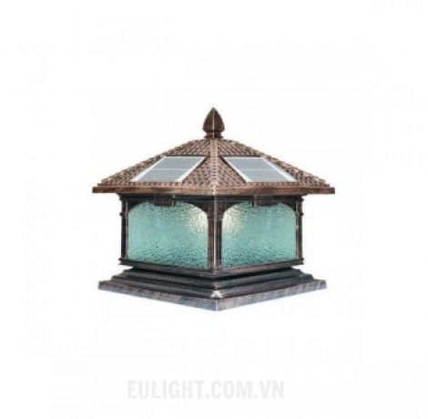Đèn Trụ  Nhôm Đúc vỏ  vàng  solar MT352