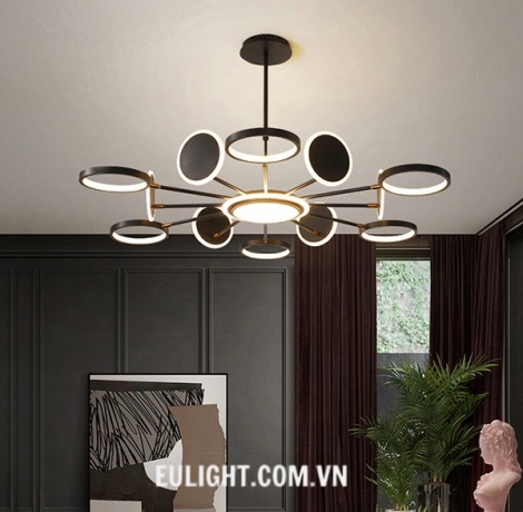 đèn chùm nghệ thuật  loại 12 tay thân đen TTK116T12
