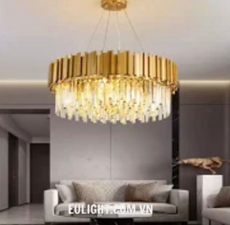 Đèn chùm phale viền vàng phi 550 TH877A