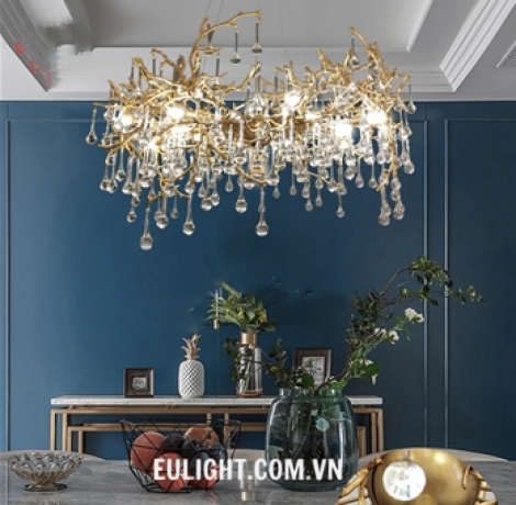 Đèn chùm đồng  thả tròn DCTK9897