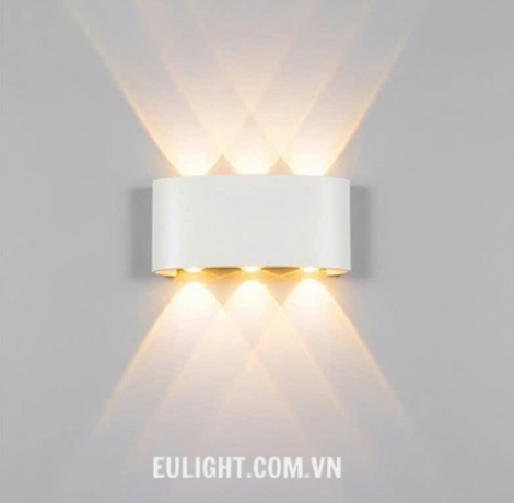 đèn hắt tường 6 tia vỏ trắng 0206A