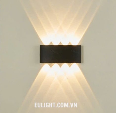 đèn hắt tường 8 tia vỏ đen VNT0208B
