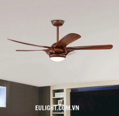 Quạt trần chính hãng màu nâu gỗ QT56HZ-1037-WD